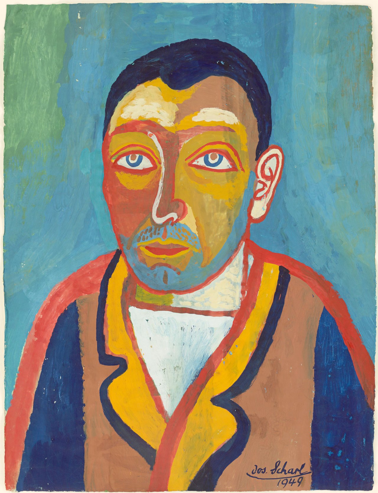 Auf diesem Bild ist das folgende Kunstwerk zu sehen: Josef Scharl. Männerporträt. 1949.