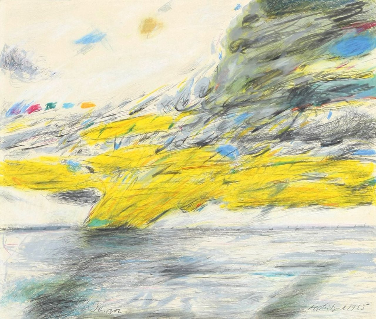 Auf diesem Bild ist das folgende Kunstwerk zu sehen: Herbert Kitzel. „Ibiza: Wolke über Meer“. 1965.