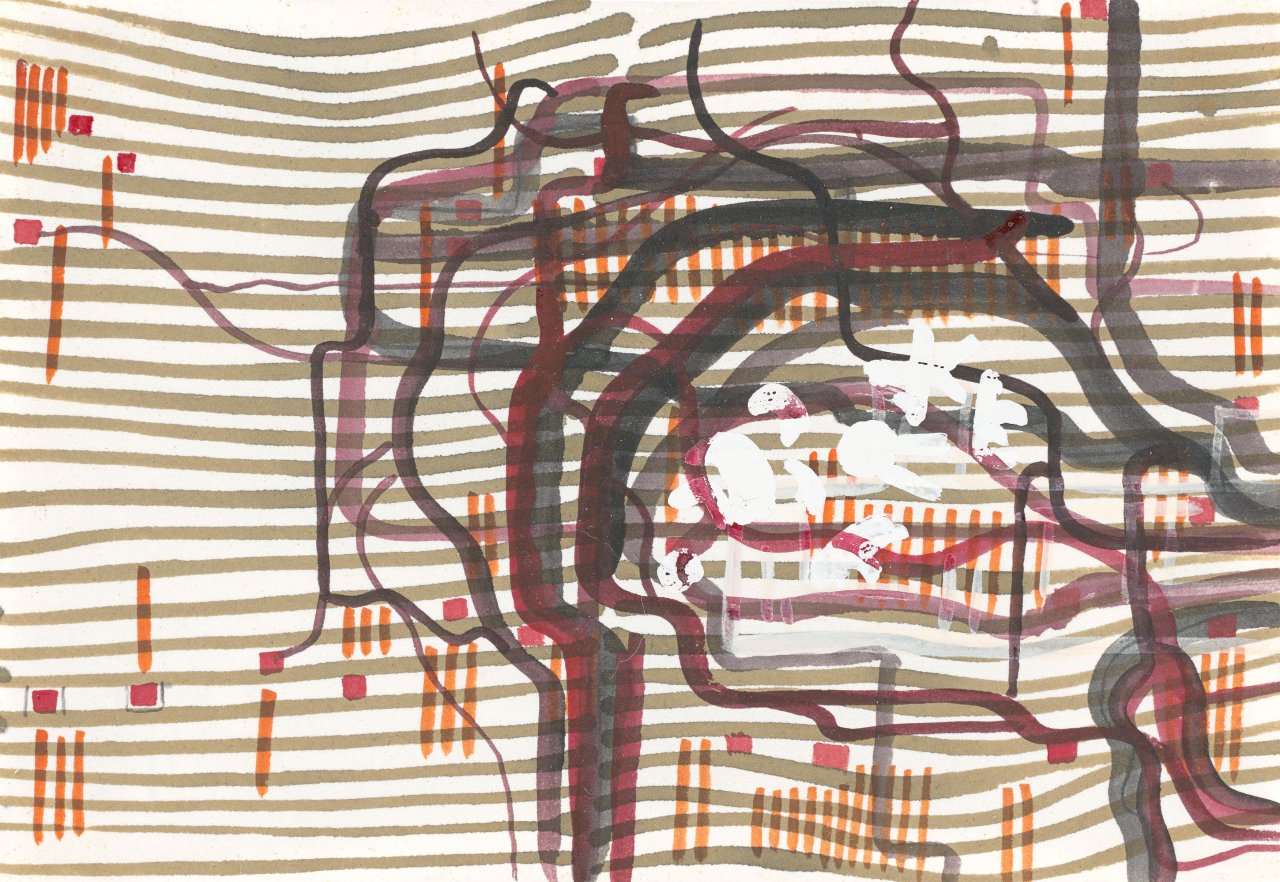 Auf diesem Bild ist das folgende Kunstwerk zu sehen: Franz Ackermann. „untitled (mental map)“. 1992-97.