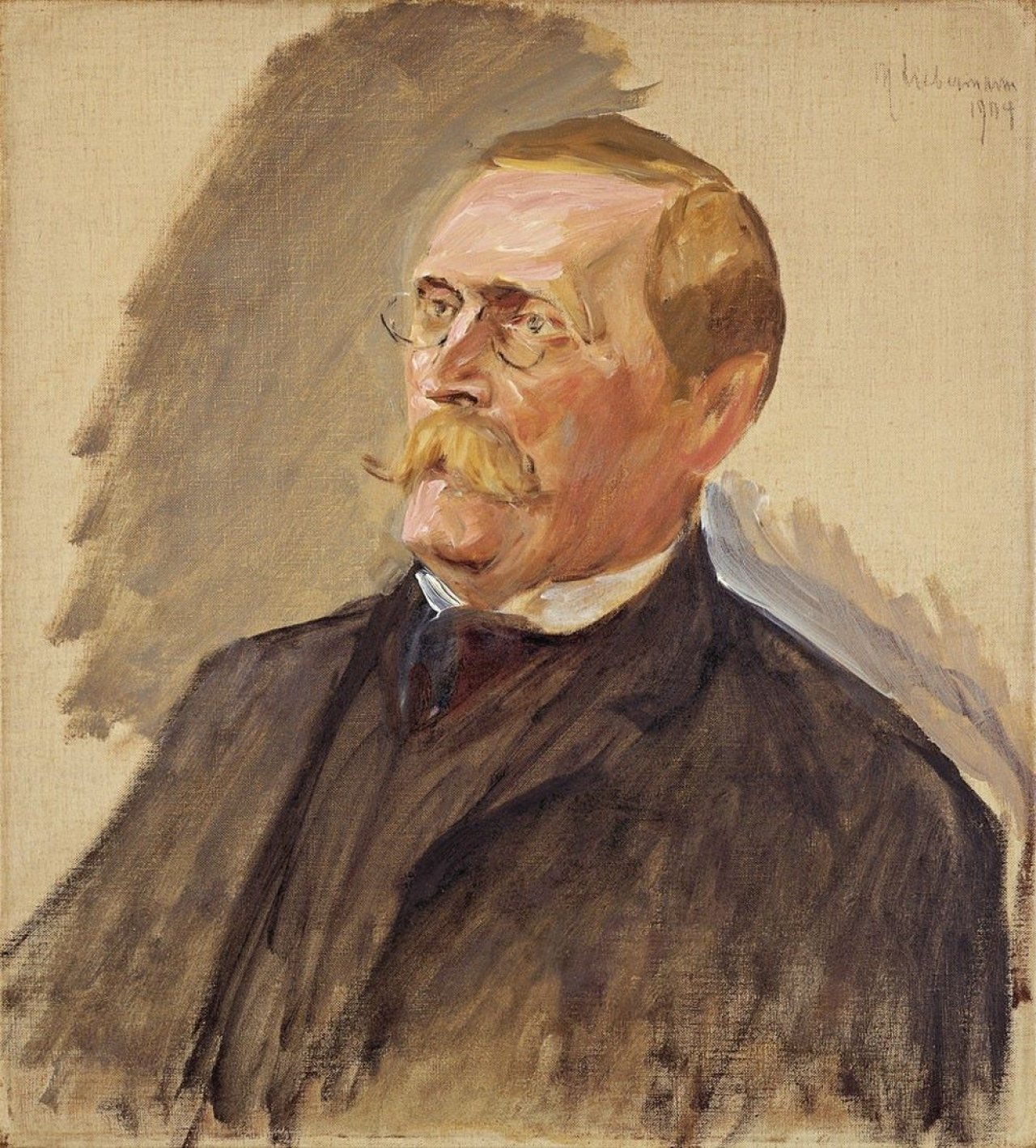 Auf diesem Bild ist das folgende Kunstwerk zu sehen: Max Liebermann. „Bildnis Dr. Wilhelm Bode – Studie“. 1904.