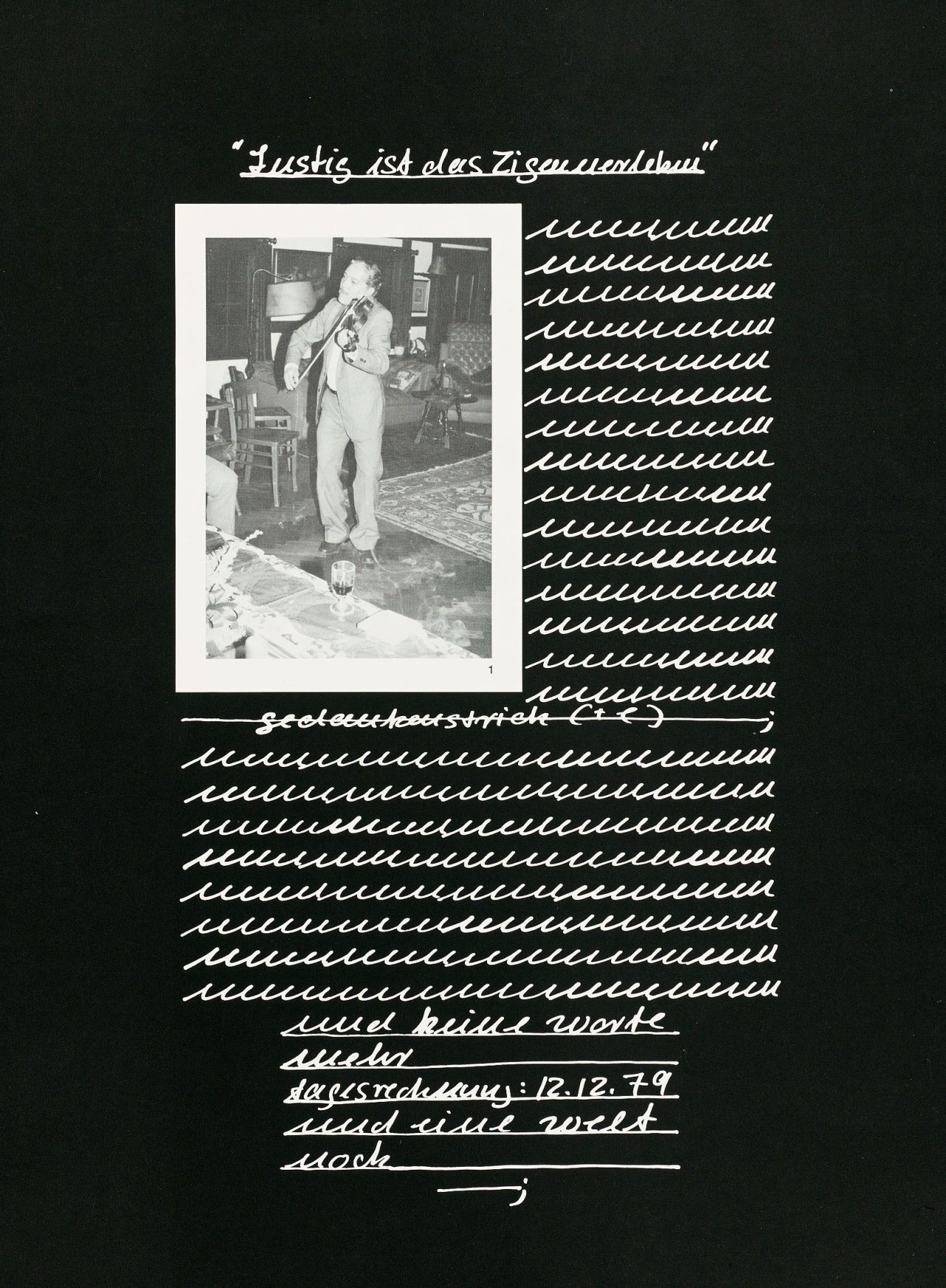 Auf diesem Bild ist das folgende Kunstwerk zu sehen: Hanne Darboven. „Lustig ist das Zigeunerleben“. 1979/80.