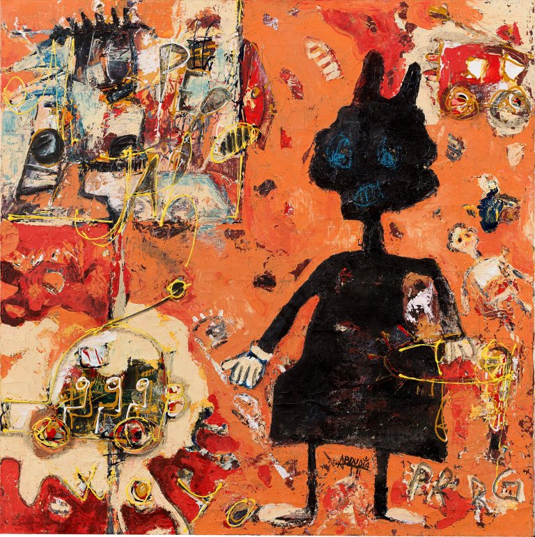 Auf diesem Bild ist das folgende Kunstwerk zu sehen:  Aboudia. Ohne Titel. 2011.