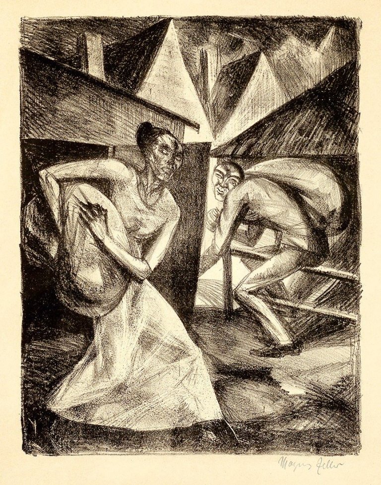 Auf diesem Bild ist das folgende Kunstwerk zu sehen: Magnus Zeller. „Diebe“. 1920.