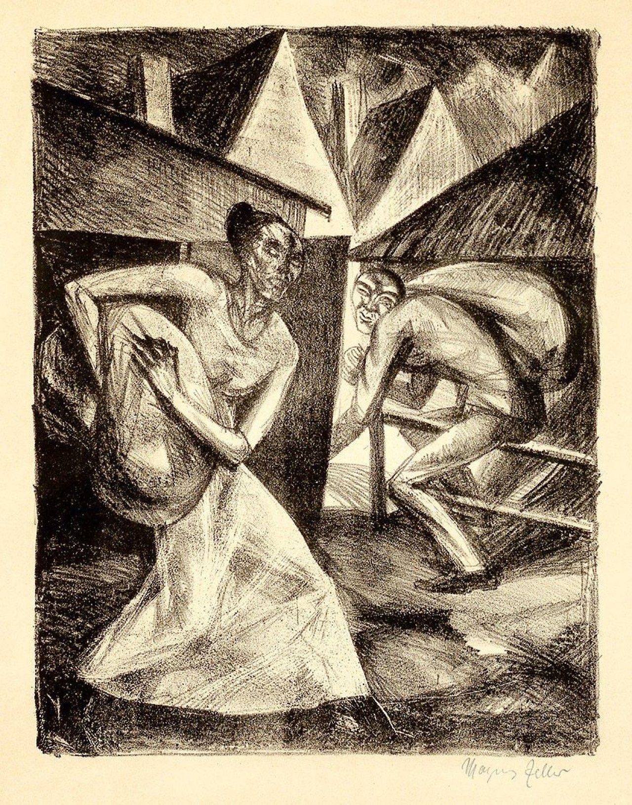 Auf diesem Bild ist das folgende Kunstwerk zu sehen: Magnus Zeller. „Diebe“. 1920.