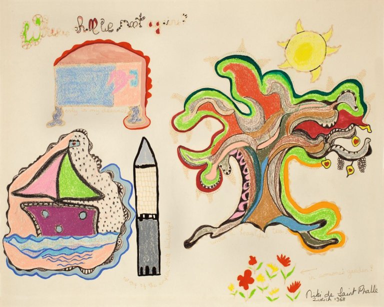Auf diesem Bild ist das folgende Kunstwerk zu sehen: Niki de Saint Phalle. „When shall we meet again?“. 1968.