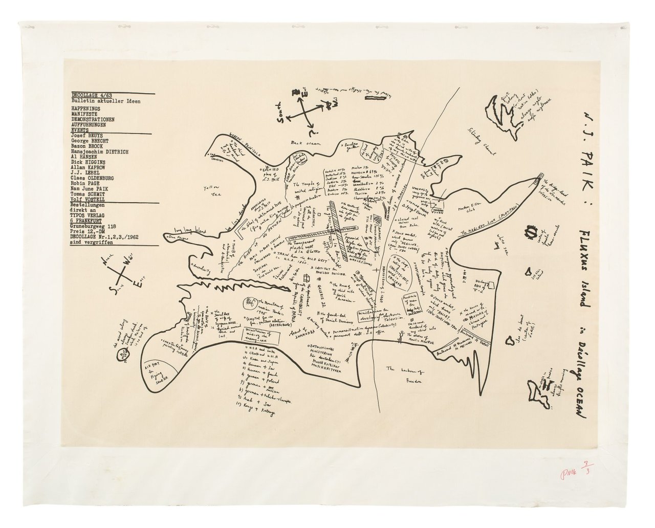 Auf diesem Bild ist das folgende Kunstwerk zu sehen: Nam June Paik. „Fluxus Island“. 1963.
