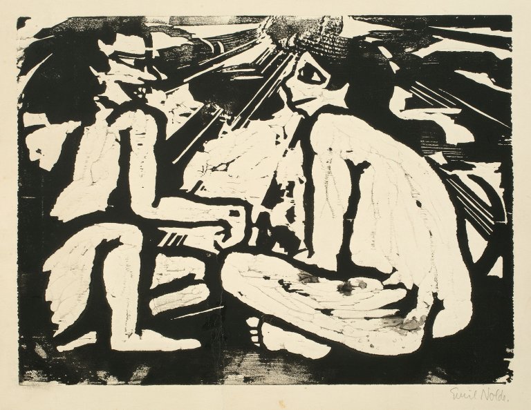 This picture shows the following artwork: Emil Nolde. „Unterhaltung“. 1917.