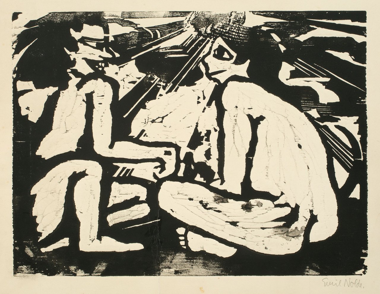 This picture shows the following artwork: Emil Nolde. „Unterhaltung“. 1917.