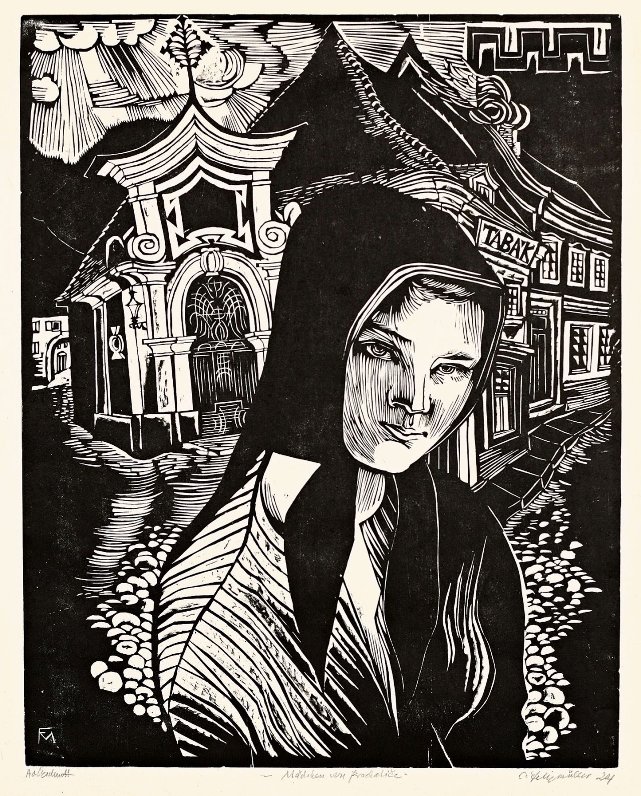 Auf diesem Bild ist das folgende Kunstwerk zu sehen: Conrad Felixmüller. „Das Mädchen von Prachatitz“. 1924.