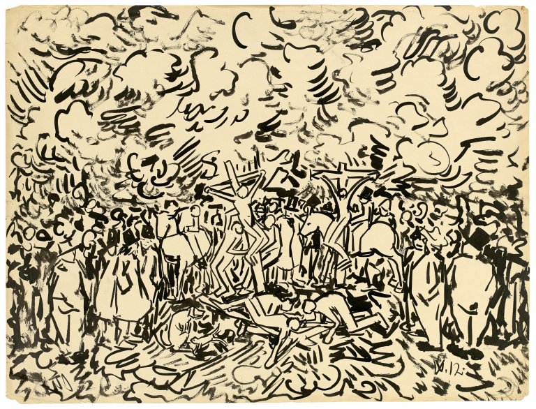 Auf diesem Bild ist das folgende Kunstwerk zu sehen: Wilhelm Morgner. Kreuzigung. 1912.