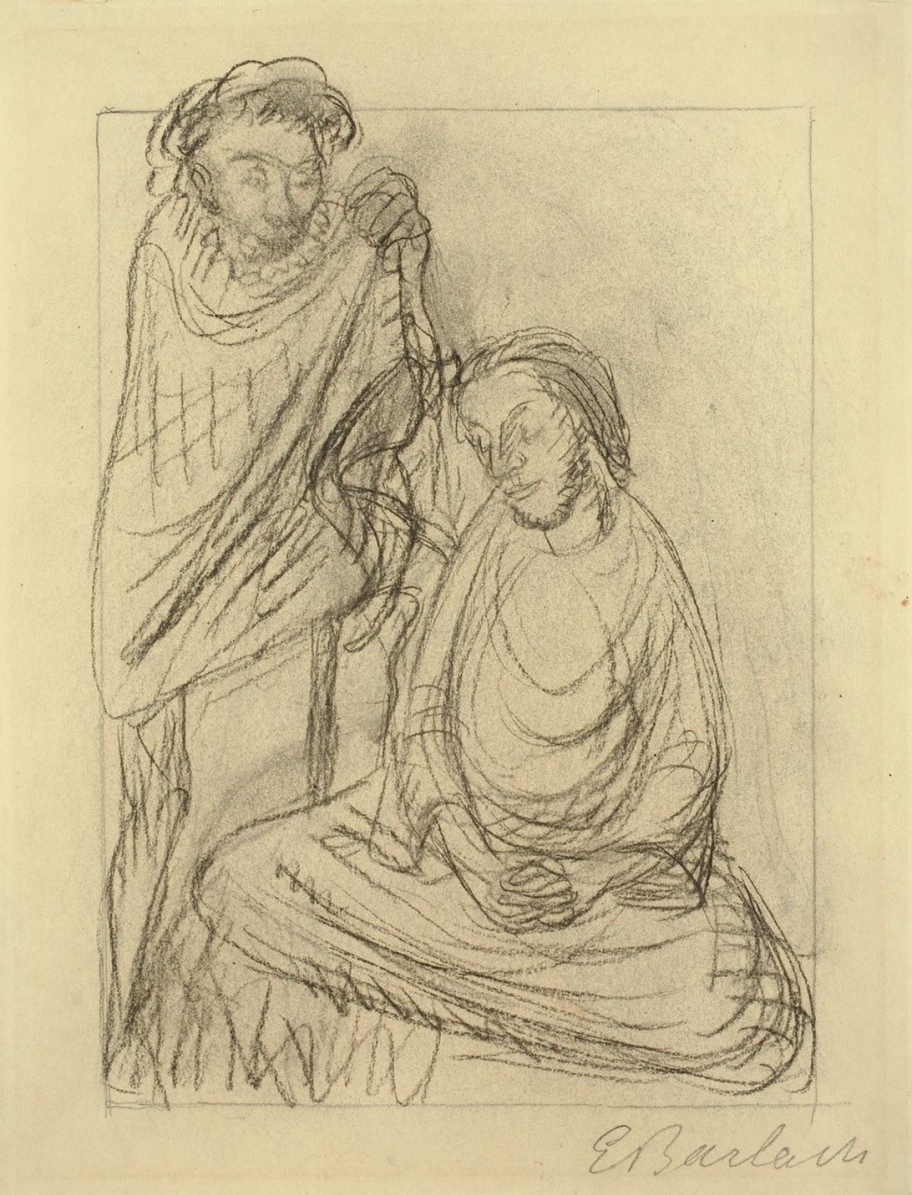 Auf diesem Bild ist das folgende Kunstwerk zu sehen: Ernst Barlach. „Versenkung“.