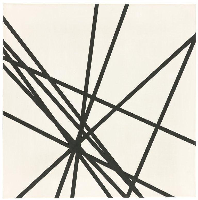 Auf diesem Bild ist das folgende Kunstwerk zu sehen: François Morellet. „10 lignes au hasard“. 1975.