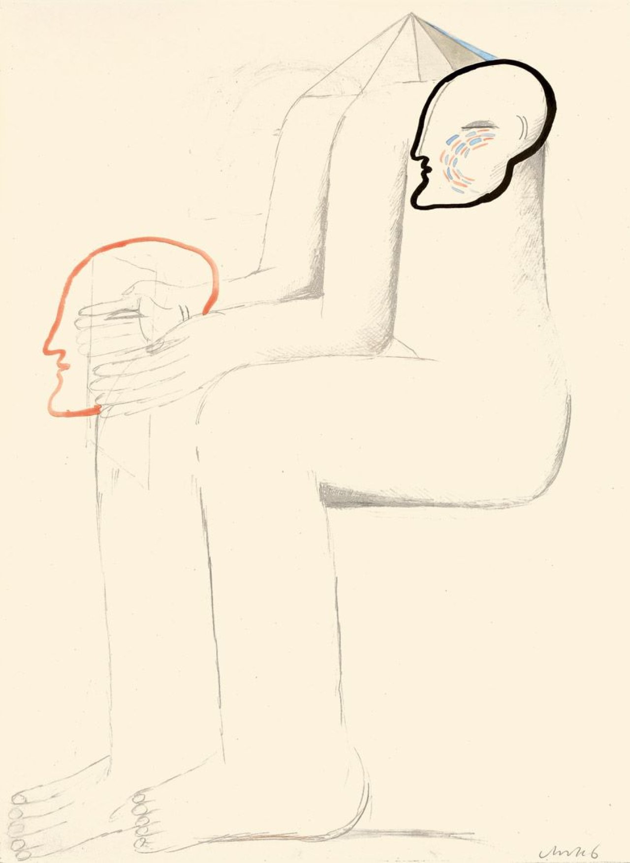 Auf diesem Bild ist das folgende Kunstwerk zu sehen: Horst Antes. Ohne Titel. 1972.