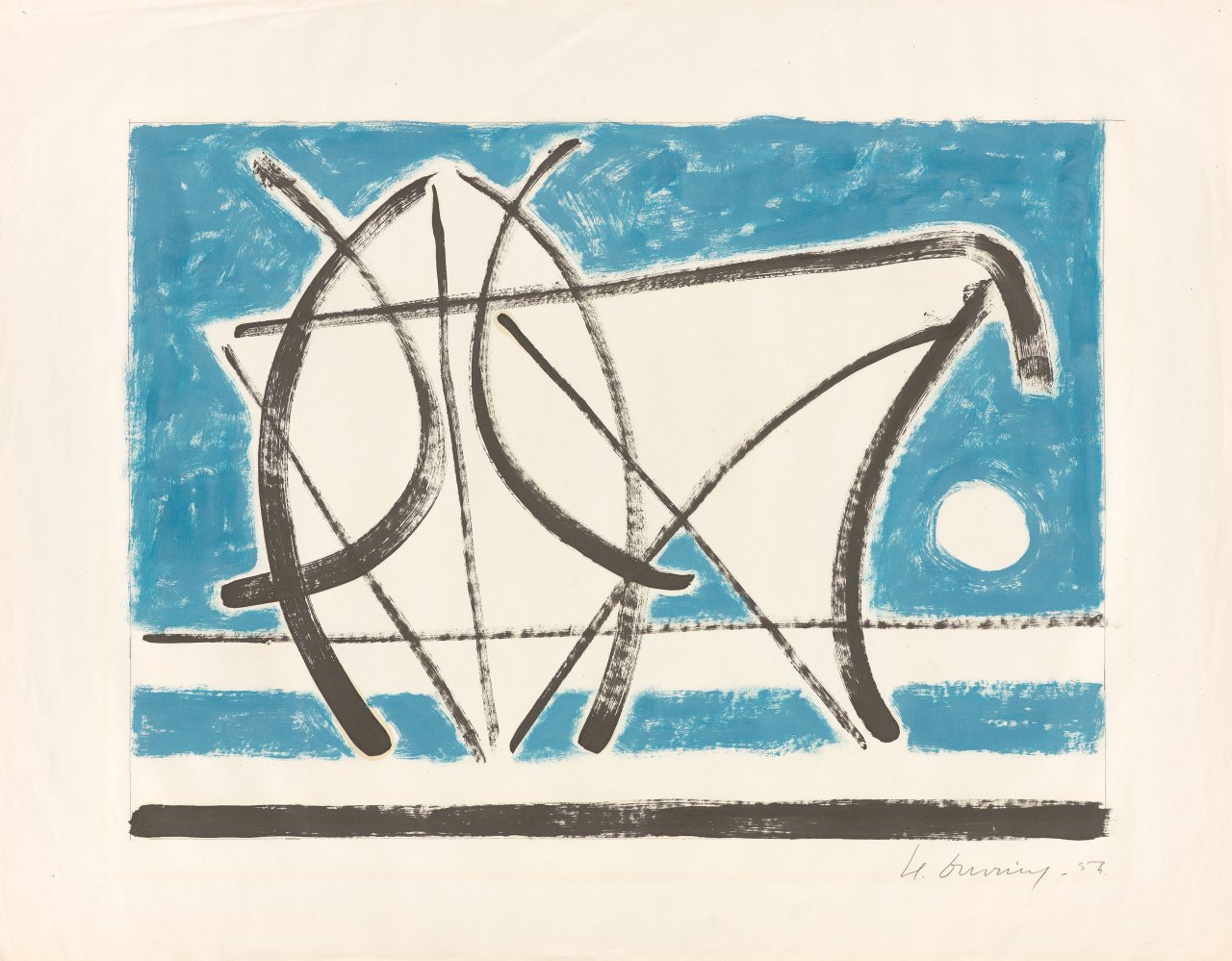 Auf diesem Bild ist das folgende Kunstwerk zu sehen: Heinrich Maria Davringhausen. Ohne Titel. 1957.