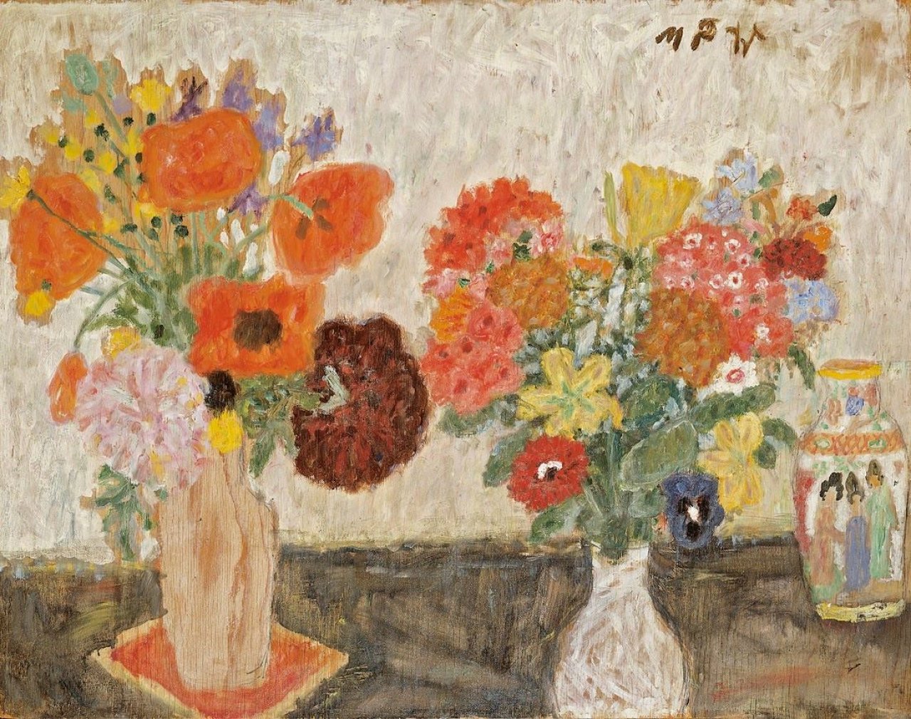 Auf diesem Bild ist das folgende Kunstwerk zu sehen: Max Peiffer Watenphul. „Blumen mit chinesischer Vase“. 1942.