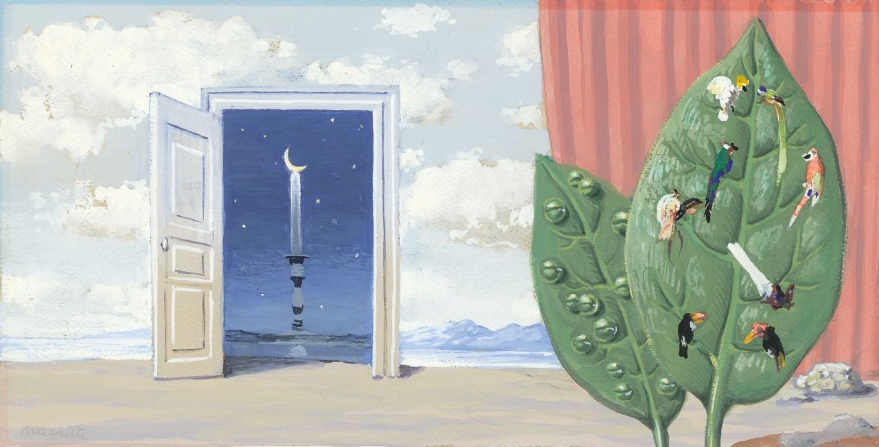 Auf diesem Bild ist das folgende Kunstwerk zu sehen: René Magritte. „Le domaine enchanté“. 1953.