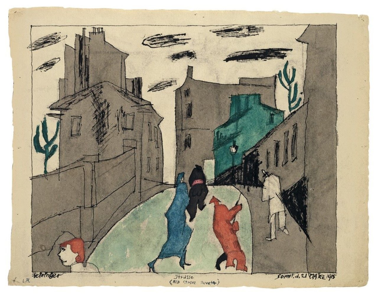 Auf diesem Bild ist das folgende Kunstwerk zu sehen: Lyonel Feininger. „Straße“. 1915.
