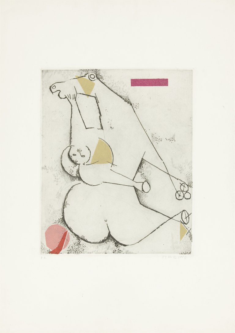 Auf diesem Bild ist das folgende Kunstwerk zu sehen: Marino Marini. „Gioco perfetto“. 1972.