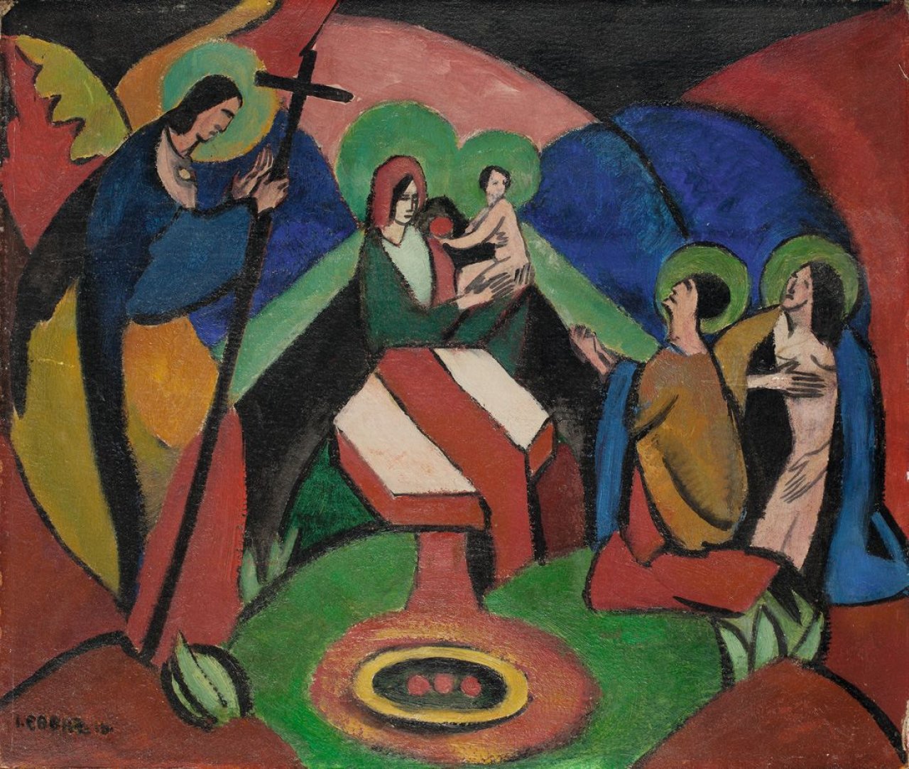 Auf diesem Bild ist das folgende Kunstwerk zu sehen: Josef Eberz. „Verehrung“. 1916.