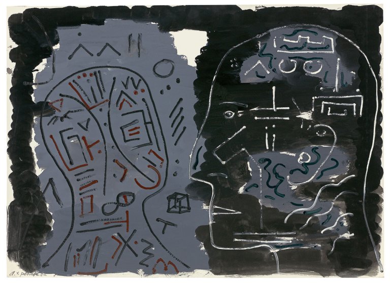 Auf diesem Bild ist das folgende Kunstwerk zu sehen: A.R. Penck. Ohne Titel. 1982.