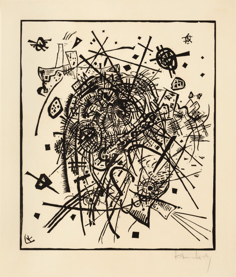 Auf diesem Bild ist das folgende Kunstwerk zu sehen: Wassily Kandinsky. „Kleine Welten VIII“. 1922.