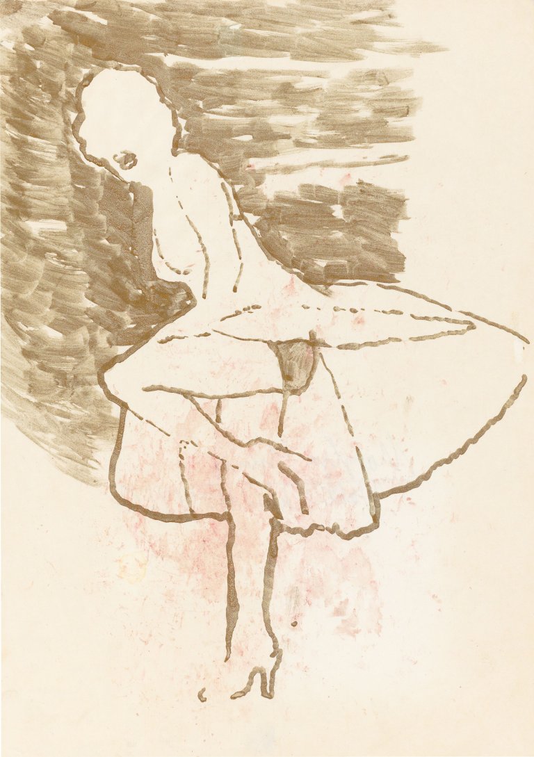 Auf diesem Bild ist das folgende Kunstwerk zu sehen: Walter Dahn. „Marilyn Monroe“. 1974/75.