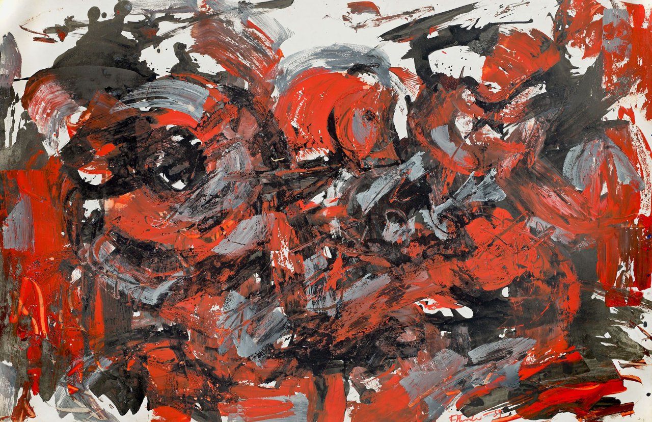Auf diesem Bild ist das folgende Kunstwerk zu sehen: Fred Thieler. Ohne Titel. 1959.