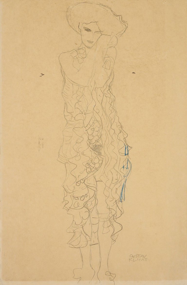 Auf diesem Bild ist das folgende Kunstwerk zu sehen: Gustav Klimt. „Stehende “. Um 1916/17.