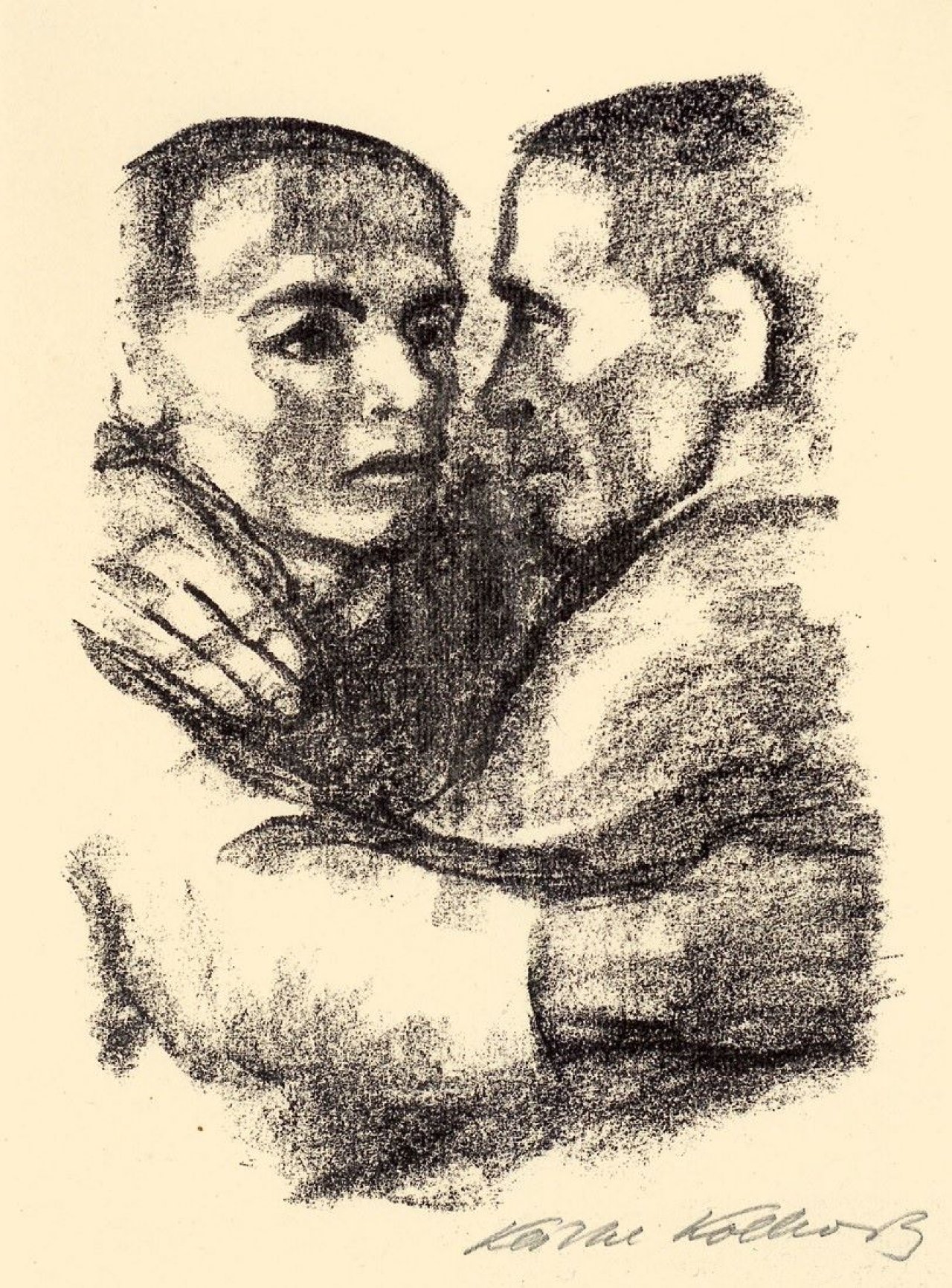 Auf diesem Bild ist das folgende Kunstwerk zu sehen: Käthe Kollwitz. „Verbrüderung“. 1924.
