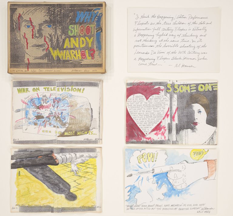 Auf diesem Bild ist das folgende Kunstwerk zu sehen: Al Hansen. „WHY SHOOT ANDY WARHOL?“. 1986.