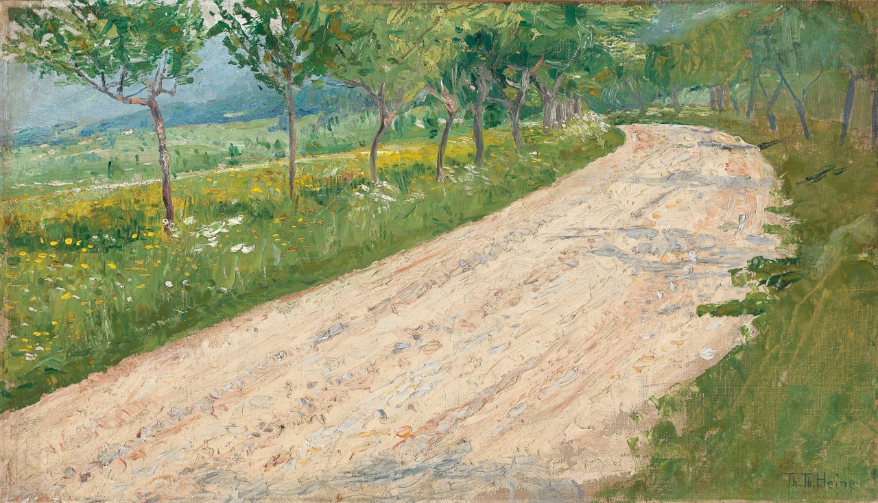 Auf diesem Bild ist das folgende Kunstwerk zu sehen: Thomas Theodor Heine. „Landstrasse Brno“. 1887.