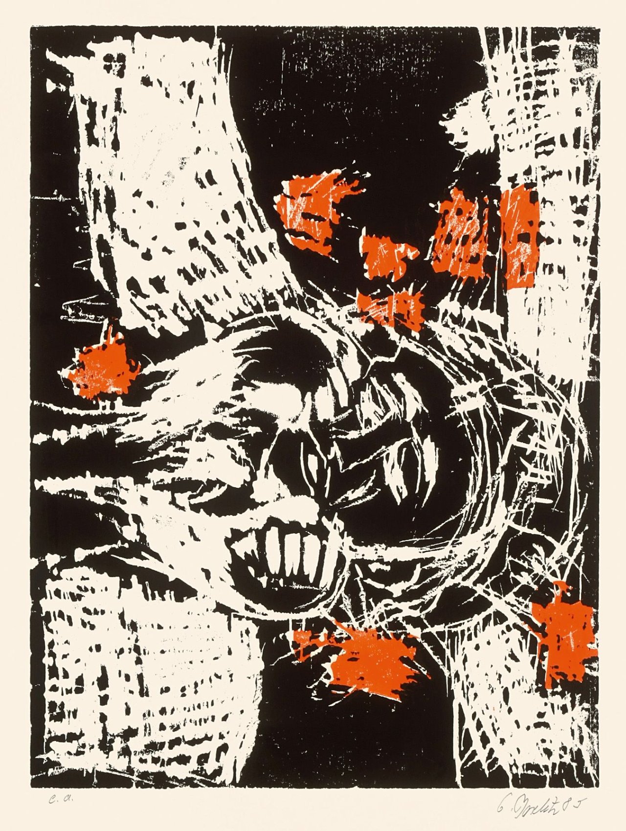 This picture shows the following artwork: Georg Baselitz. Head. 1985.