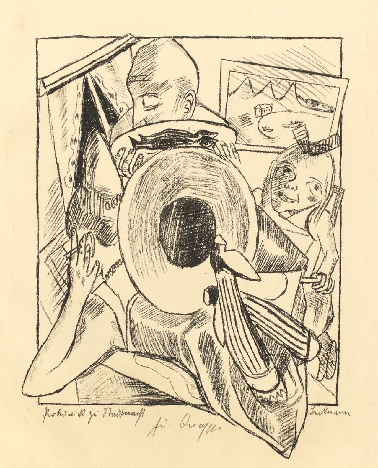 Auf diesem Bild ist das folgende Kunstwerk zu sehen: Max Beckmann. „Möbliert“. 1920.