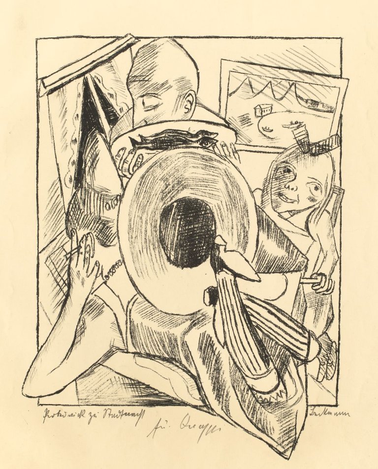 Auf diesem Bild ist das folgende Kunstwerk zu sehen: Max Beckmann. „Möbliert“. 1920.