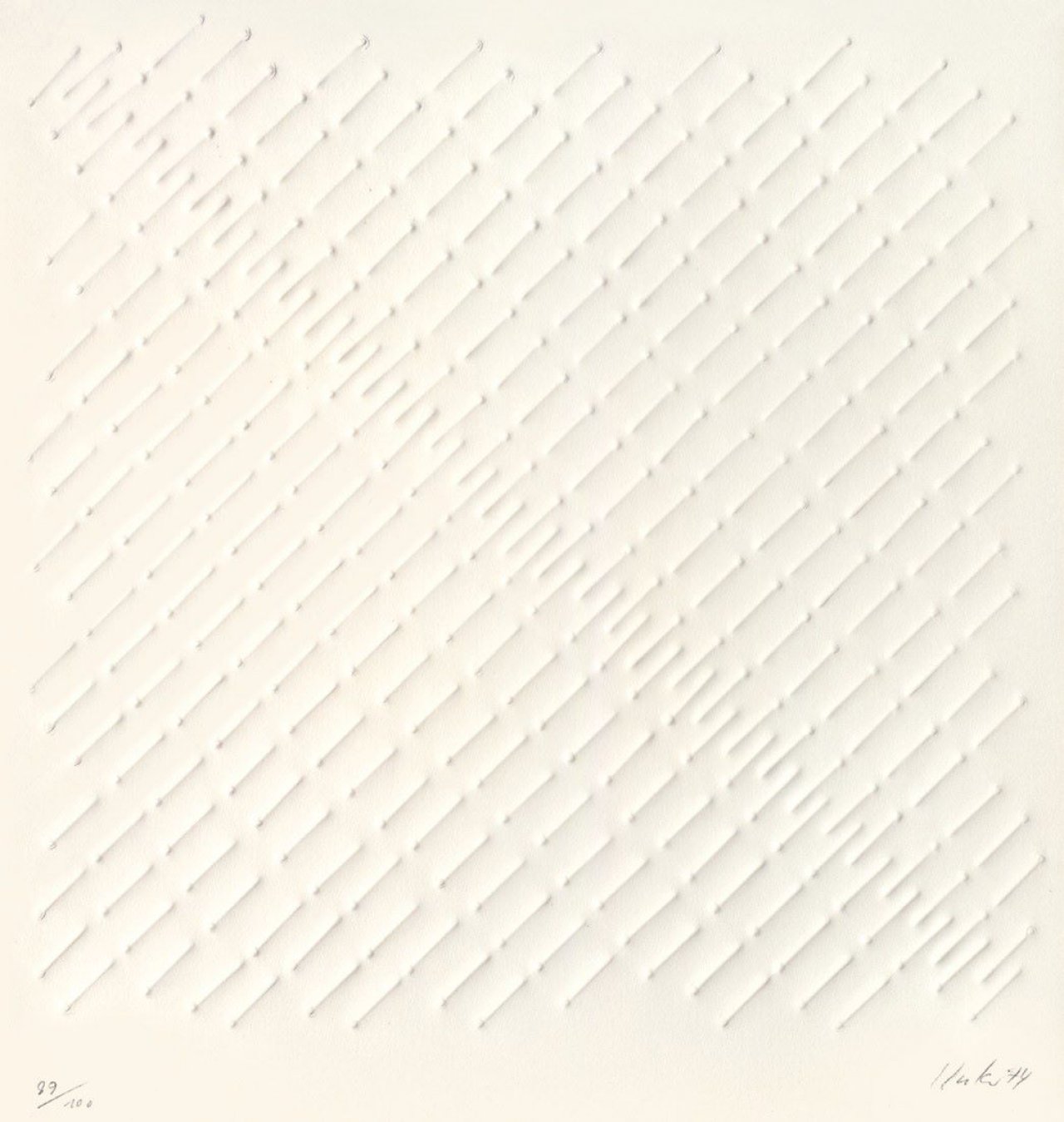 Auf diesem Bild ist das folgende Kunstwerk zu sehen: Günther Uecker. Ohne Titel. 1974.