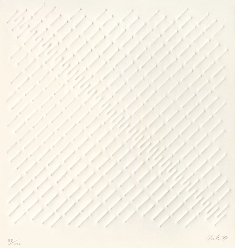 Auf diesem Bild ist das folgende Kunstwerk zu sehen: Günther Uecker. Ohne Titel. 1974.