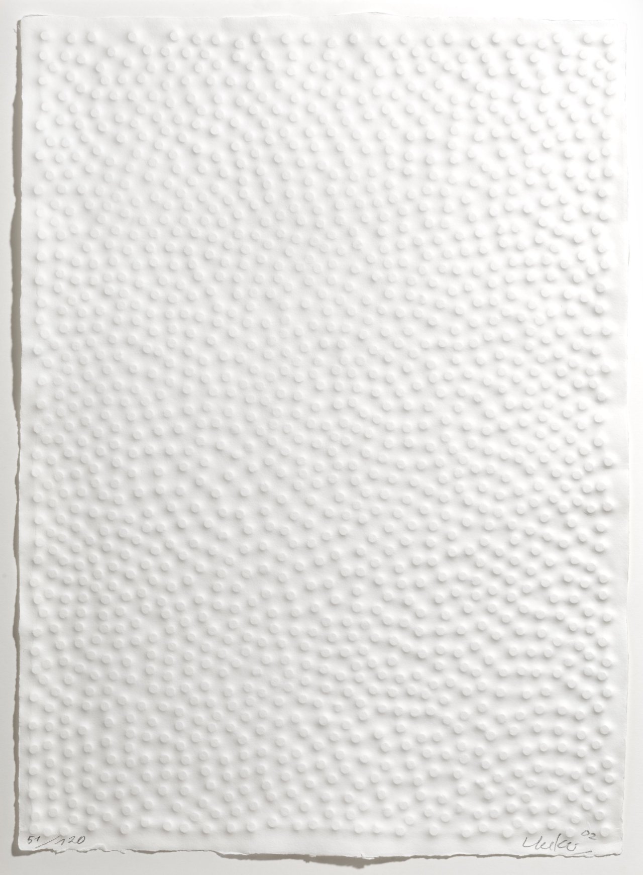 Auf diesem Bild ist das folgende Kunstwerk zu sehen: Günther Uecker. Aus: „Graphein“. 2002.