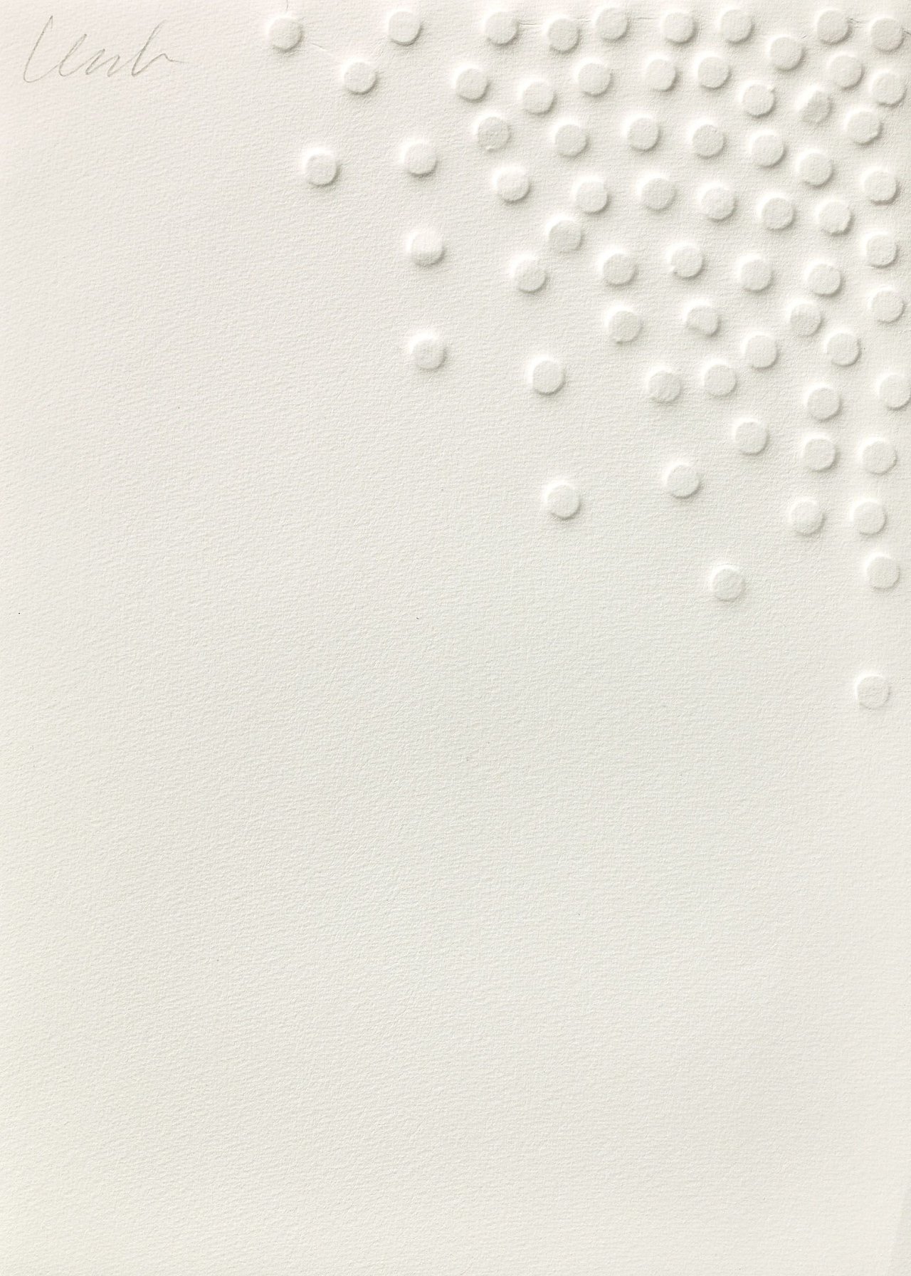 Auf diesem Bild ist das folgende Kunstwerk zu sehen: Günther Uecker. „Wie weiss ist wissen die Weisen - Hommage á Günther Uecker“. 1975.