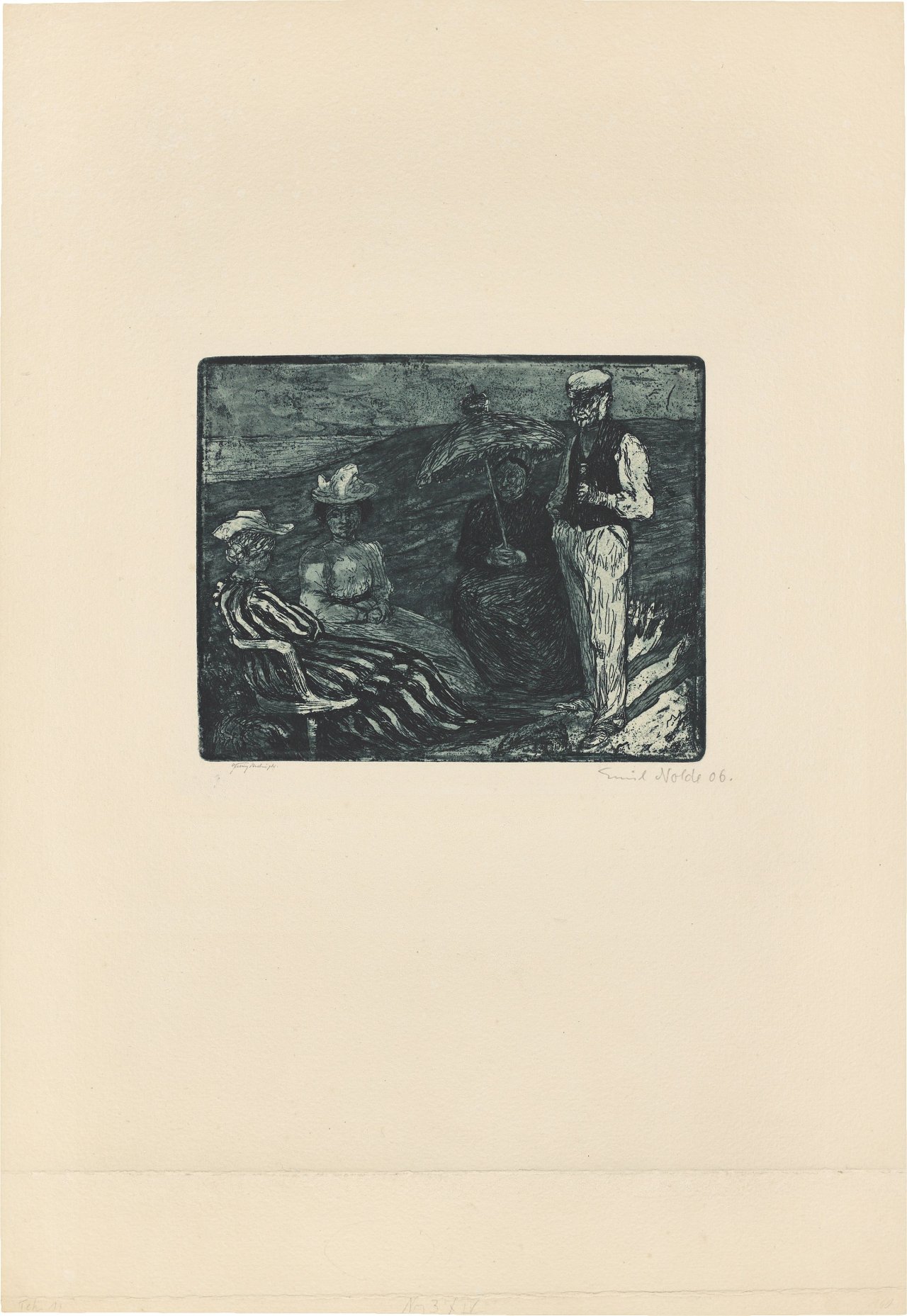 This picture shows the following artwork: Emil Nolde. ”Unterhaltung”. 1906.