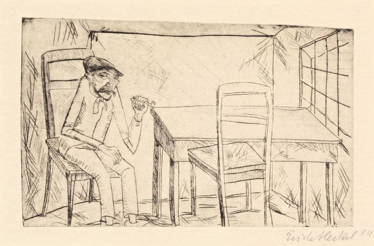 Auf diesem Bild ist das folgende Kunstwerk zu sehen: Erich Heckel. „Der Irre“. 1914.