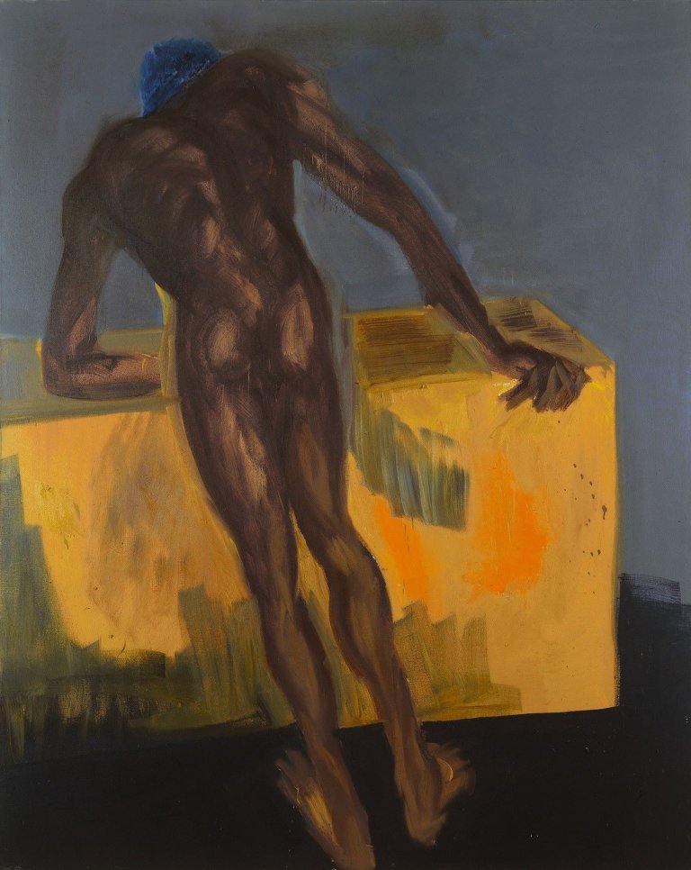Auf diesem Bild ist das folgende Kunstwerk zu sehen: Rainer Fetting. „Rückenakt (Desmond)“. 1984.