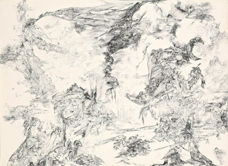 Auf diesem Bild ist das folgende Kunstwerk zu sehen: Bernard Schultze. „In Splitterwinden“. 1977.