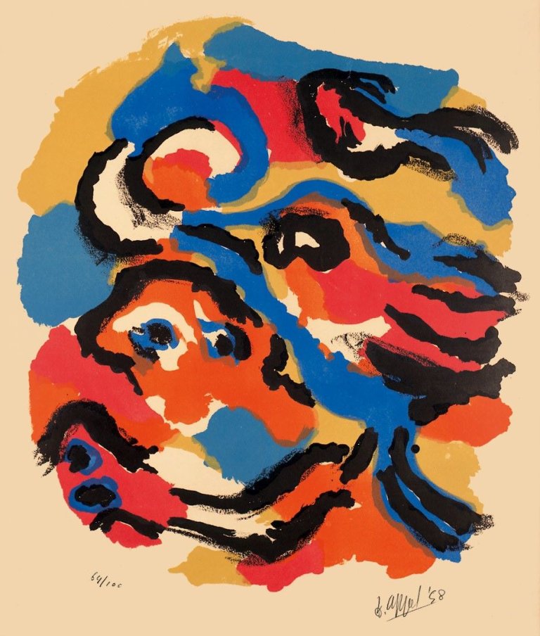Auf diesem Bild ist das folgende Kunstwerk zu sehen: Karel Appel. Ohne Titel. 1958.