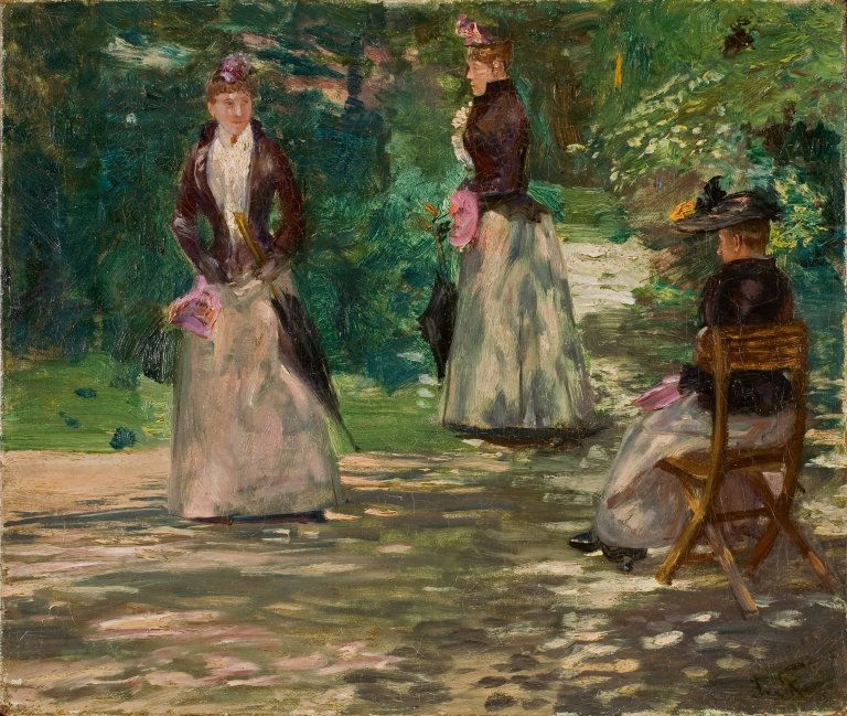 Auf diesem Bild ist das folgende Kunstwerk zu sehen: Franz Skarbina. Im Park.