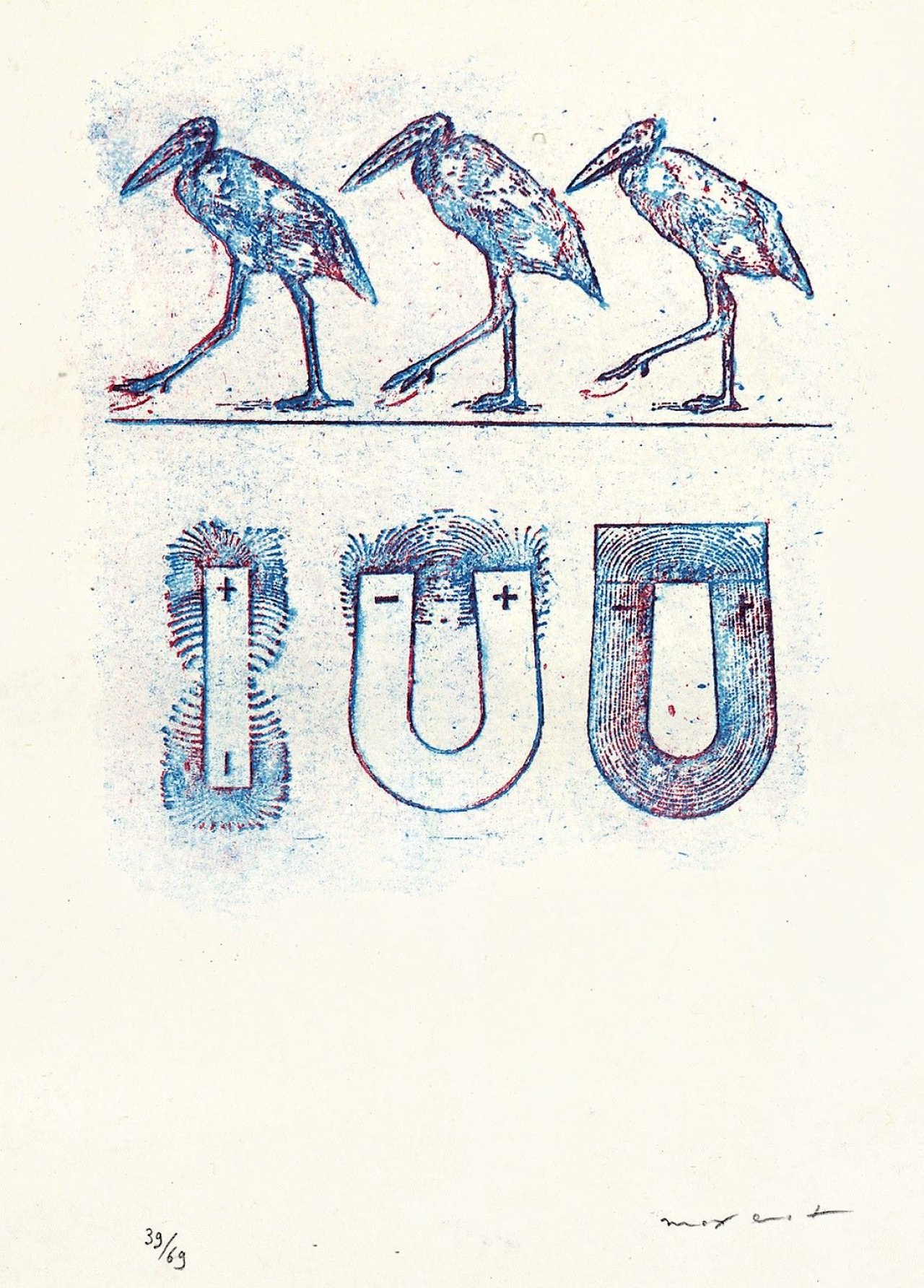 This picture shows the following artwork: Max Ernst. Aus: „Zu: Lewis Carroll's Wunderhorn“. 1970.