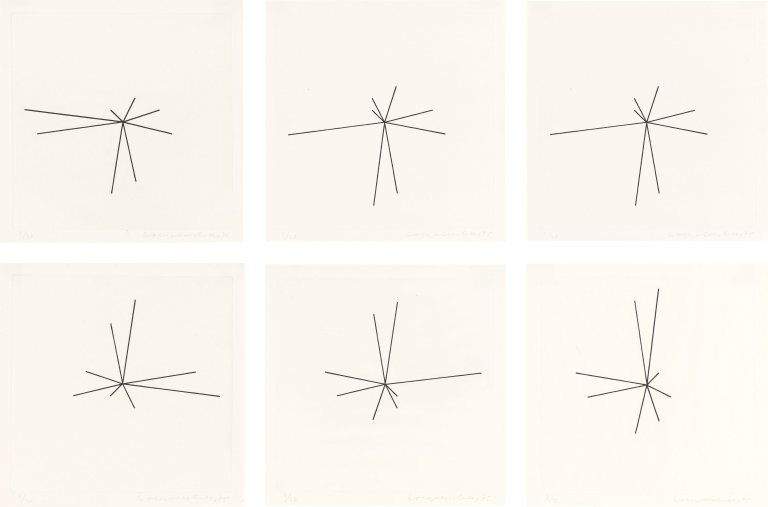 Auf diesem Bild ist das folgende Kunstwerk zu sehen: Verena Loewensberg. „16 Gravuren“. 1975.