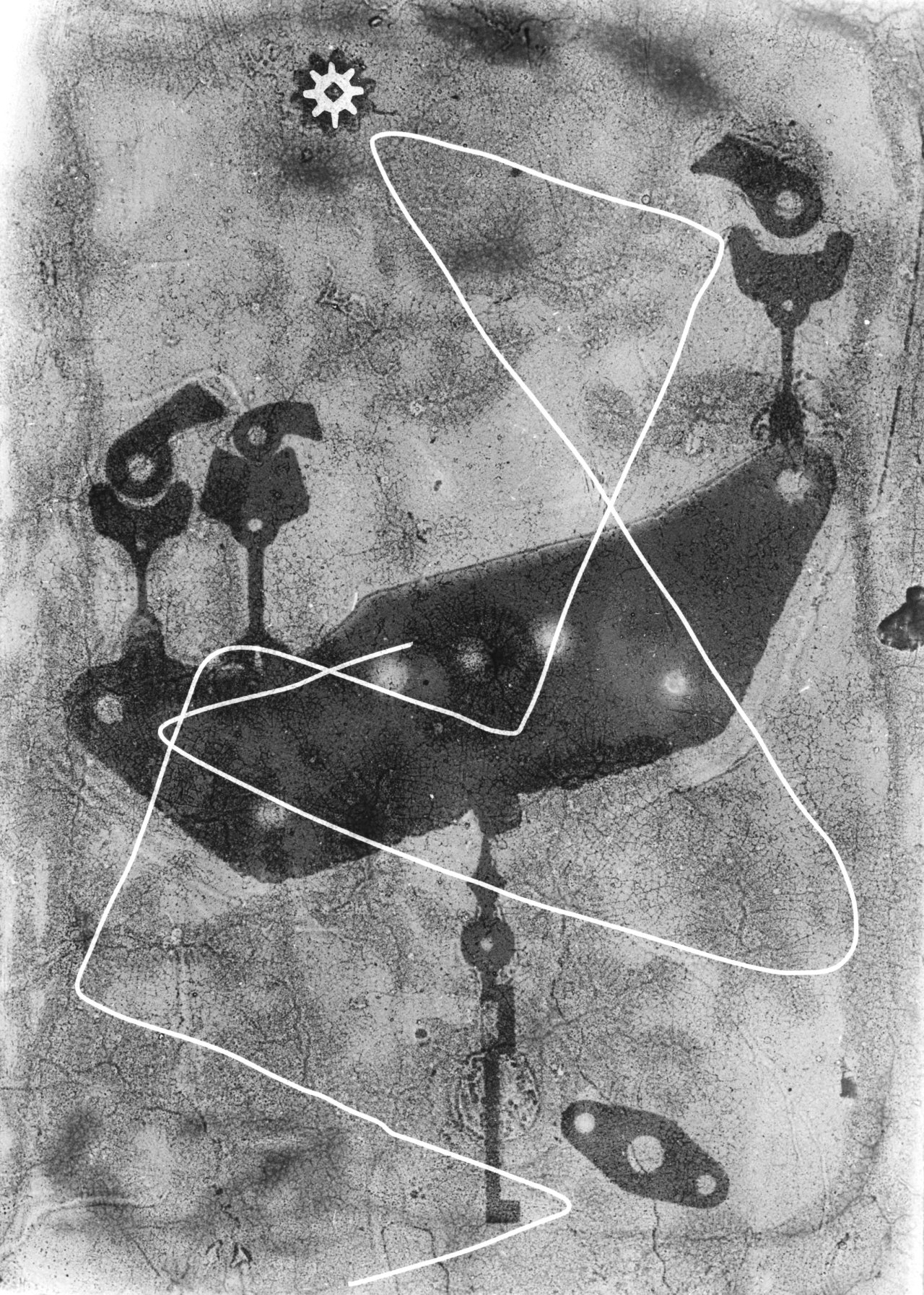 Auf diesem Bild ist das folgende Kunstwerk zu sehen: Heinz Hajek-Halke. Lichtgraphik. Um 1955.