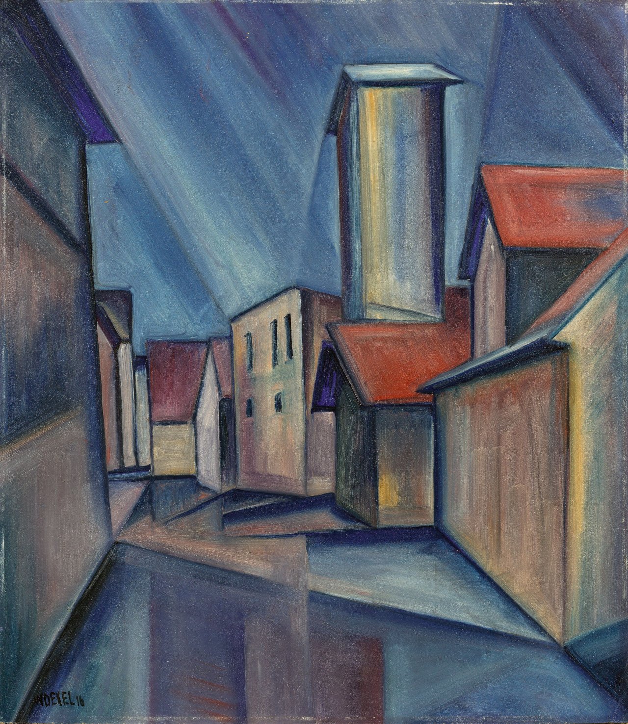 Auf diesem Bild ist das folgende Kunstwerk zu sehen: Walter Dexel. „Spritzenhaus“. 1916.