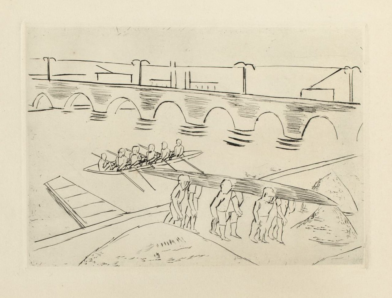 Auf diesem Bild ist das folgende Kunstwerk zu sehen: Max Beckmann. „Ruderer“. Um 1929-33.