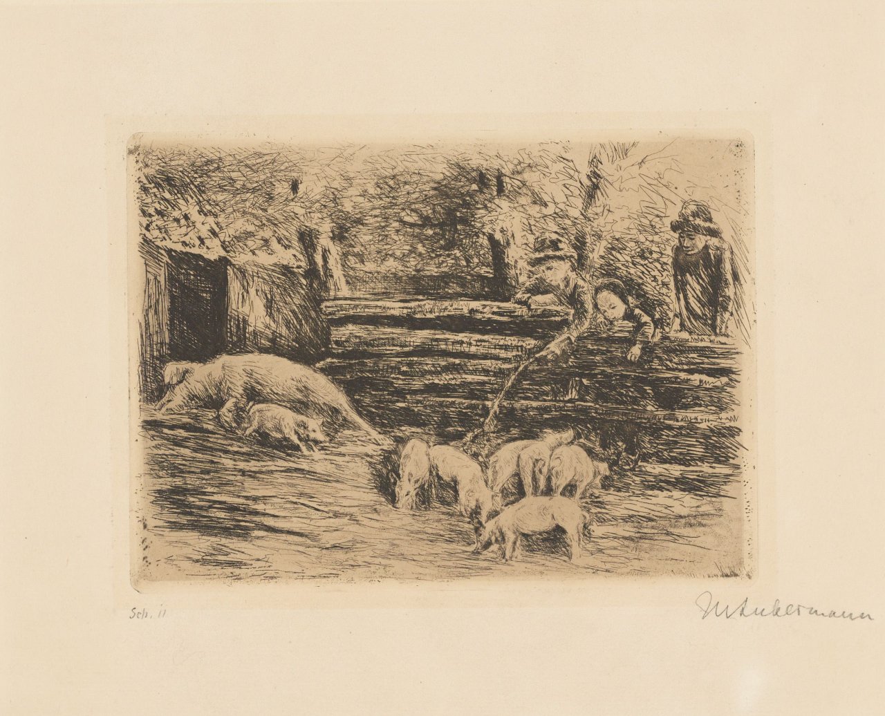 This picture shows the following artwork: Max Liebermann. „Ferkelchen“. 1890.